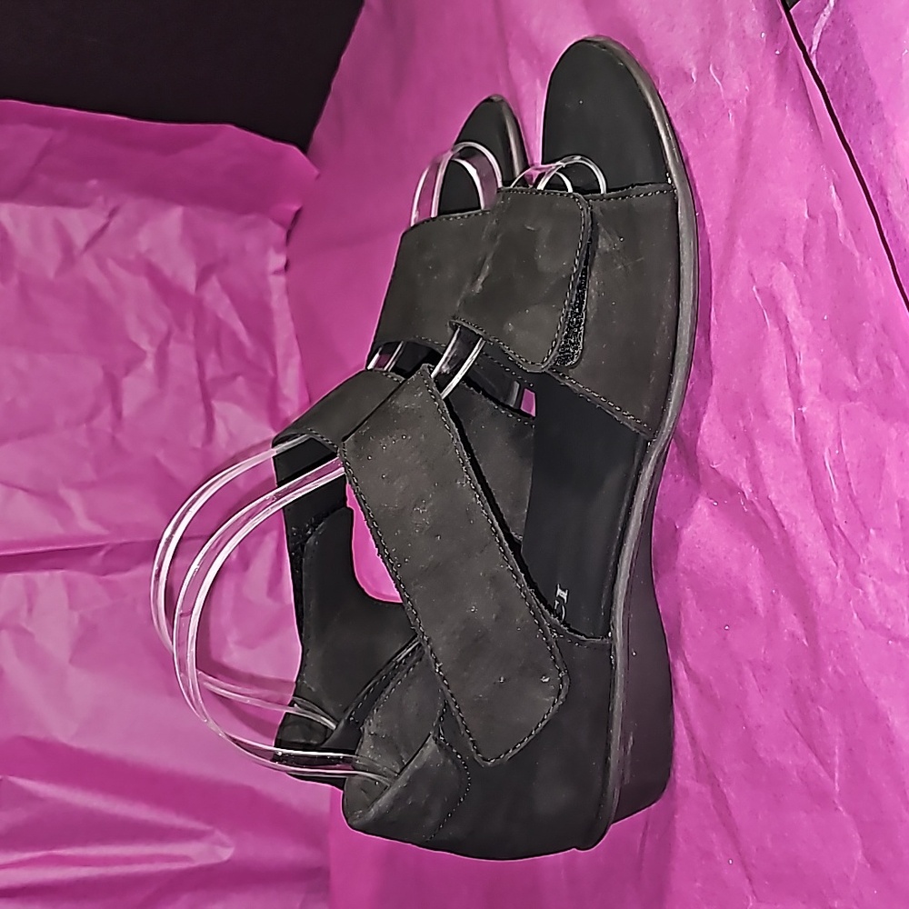 Sesto Meucci Black Sandals 8.5 N Double Adjustable Strap Sandals VGUC